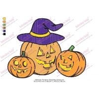 Halloween Pumpkins Embroidery Design